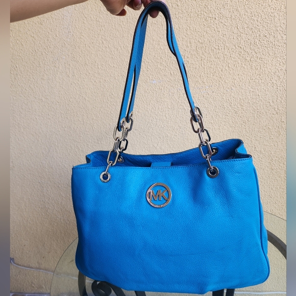 Michael Kors fulton chain summer blue shoulder bag - Picture 3 of 16